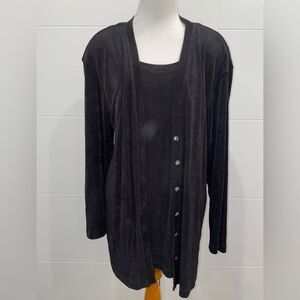 Beautiful Vintage Cardigan, built in camisole, black stretchy material, sz 8